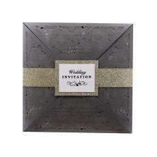 Square Invitation Card Silver Gray Laser Invitation Card